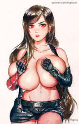 1girls big_breasts breasts cleavage female female_only final_fantasy final_fantasy_vii huge_breasts kupocun large_breasts looking_at_viewer solo tifa_lockhart