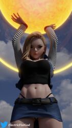 android 18 from dragon ball by electricfistgod
