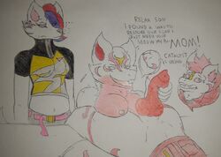 animal_penis anthro anthro_on_anthro anthrofied breasts catalyst_(fortnite) drift_(fortnite) english_text epic_games fortnite fox gwf incest kitsune knot milf red_fur straight tagme tail text traditional_media_(artwork) vi_(fortnite) what white_fur