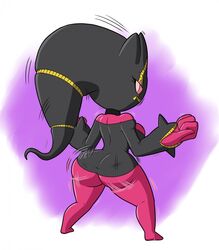 anthro ass ass_shake banette big_ass big_breasts bouncing_ass breasts female female_only looking_at_viewer looking_back mega_banette motion_lines pokémon_(species) pokemon pokethot's sideboob smile solo tansau tortoisesensei twerking