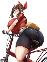 1girls ass bandana bicycle bicycle_shorts big_ass big_breasts blue_eyes blush brown_hair female female_protagonist huge_ass huge_breasts huge_thighs kawahagitei large_ass large_breasts may_(pokemon) medium_hair nintendo pale-skinned_female pale_skin pokemon pokemon_rse shorts spandex_shorts sweat thick_ass thick_thighs thighs tight_clothing white_background