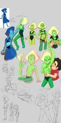 amethyst_(steven_universe) armpit_licking armpits ass breasts cartoon_network choking d-rock female gem_(species) grabbing_breasts grabbing_from_behind lapis_lazuli_(steven_universe) lifting_person male neck_grab nipples peridot_(steven_universe) pussy sketch steven_quartz_universe steven_universe tagme text