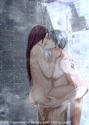 1boy 1girls anus areolae ass breasts carrying closed_eyes cum cum_in_pussy cum_inside ejaculation female hatake_kakashi kissing lesya7 long_hair male nail_polish naked naruto naruto_(series) naruto_shippuden nipples nude open_eyes open_mouth original_character penetration penis purple_hair red_eye scar scar_across_eye sharingan short_hair shoulder_tattoo shower silver_hair stand_and_carry_position standing tattoo vaginal_penetration water_drop wet_body wet_hair