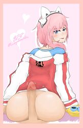 ai:_the_somnium_files ass assertive assjob buttjob clothed_sex iris_sagan pink_hair