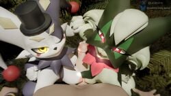 athletic athletic_male between_breasts big_penis boobjob boobs breasts dick dupin_(pal) furry furry_female gold_eyes heart-shaped_pupils looking_at_viewer looking_pleasured medium_breasts meowscarada naizuri nude nude_anthro nude_female nude_male paizuri palworld perky_breasts perky_nipples pokemon pokemon_(species) pov pov_eye_contact pov_male samtrix seriuswolf_(modeler) size_difference small_breasts smaller_female tagme trio