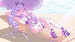 1girls aludoru armpit armpit_fetish armpits arms_up beach blowjob_gesture breath breath_cloud clothed colored_nails feet female female_focus female_only high_heels legs_crossed long_nails male_pov medium_breasts no_sound open_mouth oral_invitation painted_nails painted_toenails purple_eyes purple_hair sea sideboob slutty_female solo solo_focus steam steamy steamy_breath sweat sweatdrop sweating sweaty sweaty_body swimsuit tagme tattoo tattoos thighs tongue tongue_out video vivian_(zenless_zone_zero) wet wet_body wet_skin wise_(zenless_zone_zero) zenless_zone_zero