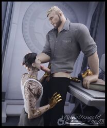 2boys ballsack big_dick blonde_hair blowjob book brunette button_up_shirt desk dick dilf drool epic_games erection erotic fortnite fortnite:_battle_royale gay gold_(metal) gun gunnar_(fortnite) hairy_arms hand_on_head handsome homosexual horny_male hot male/male mask midas_(fortnite) moltengoldart muscular nsfw office partially_clothed penis penis_tip saliva saliva_drip scar secret_sex sexy single_dad size_difference slutboy tank_top tattoos workplace