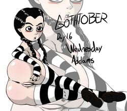 2019 busty colored edit female female_focus female_only goth gothtober hourglass_figure pigtails pinup pinup_pose pose posing pussy risenhentaidemon slashysmiley solo tagme the_addams_family wednesday_addams white_background wide_hips