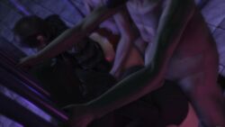2boys 2girls 3d animated assassin big_breasts black_hair bouncing_breasts breasts eyepatch female gas_mask huge_breasts jail large_breasts long_hair mask monster nipples nude ozisan rape short_hair siblings sisters sniper straight suit tagme twins video