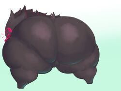 :3 ass_bigger_than_head big_ass big_butt black_body shortstack shortstack_female solo_female tongue_out