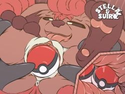 4:3 absurd_res ambiguous_gender anus close-up female female/ambiguous flat_colors generation_1_pokemon genital_focus genitals hi_res improvised_dildo improvised_sex_toy internal internal_vaginal larger_ambiguous multiple_insertions nintendo pawpads penetration pokeball pokeball_insertion pokemon pokemon_(species) rear_view simple_background size_difference smaller_female solo_focus standard_pokeball suiro tongue tongue_out vaginal vaginal_penetration vulpix vulva vulva_focus