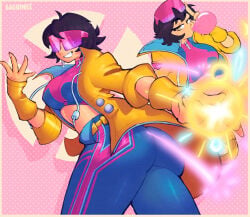 1girls ass ass_focus big_ass female female_only jubilation_lee jubilee low-angle_view marvel marvel_rivals saguinee skintight thick_thighs x-men