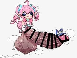:3d ahoge big_eyes big_penis cap censored censored_penis chibi chibidoki crossed_eyes demon_tail derpy_eyes floating futanari gigantic_penis gremlin hyper hyper_penis indie_virtual_youtuber indie_vtuber light-skinned_female light_skin pink_hair powergorani ribbons small_but_hung smaller_female teal_eyes throbbing_balls throbbing_penis twintails veiny_balls veiny_penis virtual_youtuber vtuber