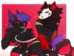 abstract_background animal_genitalia anthro anthro_on_anthro balls bedroom_eyes big_hands big_penis black_body black_fur blush bodily_fluids bone canid canine canine_genitalia cat_demon claws demon digital_drawing_(artwork) digital_media_(artwork) digitigrade dripping duo ear_piercing erection eye_contact felid feline feline_genitalia fluffy_ears fluffy_mane foreplay frottage fur genital_fluids genitals gold_(metal) gold_stripes gold_tooth grey_body grey_fur grin hair heat_(temperature) hi_res knot knotted_penis looking_at_another love male male/male male_anthro mammal mane markings monster multicolored_body multicolored_fur muscular muscular_anthro muscular_male narrowed_eyes nude nude_anthro nude_male on_bottom on_top penile penis penises_touching piercing poker_(poker_the_skulldog) poker_symbols precum precum_drip purple_hair red_stripes reverse_cowgirl_position seductive senu_(senu_the_demoncat) sex shaded skull skull_head skull_tail skulldog_(species) smile stripes svrmur sweat teeth text thick_thighs