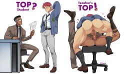 anal anal_penetration anal_sex ass bara big_ass butt gay male male_only mating_press muscular muscular_male teacher teacher_and_student younger_penetrating_older