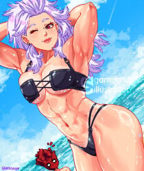 1girls ass beach bikini breasts dorohedoro female gamusaur muscular noi_(dorohedoro) tagme