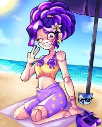 1girl 1girls alternate_ass_size alternate_body_type alternate_breast_size alternate_costume artist_request asymmetrical_bangs beach_towel beach_umbrella big_ass big_breasts big_butt bikini bikini_bottom bikini_only bikini_top black_eyes braided_hair braided_ponytail breasts candy_cat_(poppy_playtime) doll doll_girl doll_joints double_peace_sign female female_only full_body hourglass_figure hourglass_figured_female large_ass large_breasts large_butt lily_lovebraids lily_lovebraids_(poppy_playtime) living_doll long_hair looking_at_viewer mob_entertainment mob_games pale pale-skin pale-skinned_female pale_skin pale_skinned_female peace_sign ponytail ponytail_(hair) ponytail_female poppy_playtime poppy_playtime_(chapter_5) purple_hair shoulders side-tie_bikini side-tie_bikini_bottom simple_background sitting slim_waist solo streaked_hair swimsuit swimwear tagme thick_ass thick_butt thick_hips thick_legs thick_thighs thighs very_long_hair wide_hips wink winking winking_at_viewer