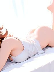 1girl absurd_res absurdres ai-created ai-generated ai_art ai_generated android_21 artist_name ass athletic_female bare_arms bare_shoulders barefoot bed_sheet boobs bottomless breasts brown_hair bust chest dragon_ball dragon_ball_super dragon_ball_z female fit_female gumtoof head_out_of_frame hi_res high_quality high_resolution large_breasts lying morning naked_shirt on_bed on_stomach patreon patreon_username shirt sideboob sleeveless sleeveless_shirt solo solo_focus stable_diffusion tagme tank_top tits uncensored white_shirt white_tank_top