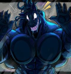anthro bara barazoku furry horse_venom_(marvel) its_coldpizzart male male_only marvel marvel_comics muscles muscular solo solo_male venom_(marvel)
