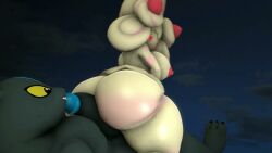 1boy 1girls 3d 3d_(artwork) alcremie eeveelution female ironhawk male male/female nintendo pokemon pokemon_(species) tagme umbreon video