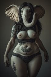 ai_assisted ai_generated animal_ears animal_humanoid anthro anthro_only anthrofied beastiality big_boobs big_breasts big_tits elephant furry furry_only human_only humanoid realistic tattoo tattoos thefinalrule