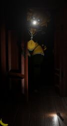 3d 3d_(artwork) artist_logo artist_name big_breasts big_thighs blender boobs chasing clothed clothed_female dark darkness door doorway fap_nights_at_frenni's female female_focus female_only five_nights_at_freddy's flashlight fredina's_nightclub furry furry_female furry_only glowing_eyes light looking_at_viewer muffintop20 reaching_towards_viewer scary self_upload smile smiling_at_viewer solo taller_female type_0 type_0_(cryptiacurves) watermark wooden_door wooden_floor yandere yandere_eyes