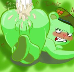 after_anal after_sex anal anal_penetration anal_sex bear blush cum cum_in_ass cum_inside ejaculation fan_character flippy flippy_(htf) fliqpy fur furry green_eyes green_fur green_skin happy_tree_friends mondo_media orgasm penetration penis sex