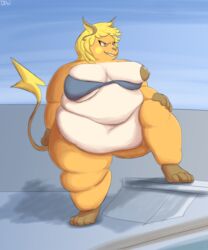 2019 absurd_res anthro areola belly big_belly big_breasts breasts female front_view hi_res highlights_(coloring) huge_breasts mammal mouse murid murine navel nintendo nipple_slip nipples nude obese obese_anthro obese_female overweight overweight_anthro overweight_female pokémon_(species) pokemon pokemon_(species) raichu rodent solo thick_thighs video_games whooperscooper wide_hips yellow_body