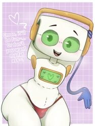 1boy 2026 2d 2d_(artwork) anthro anthrofied ass big_ass big_butt blush blushing bulge bulge_through_clothing butt chubby chubby_male curvy disney english_text fat_ass femboy flirty green_sclera heart heart-shaped_pupils jembbrowm looking_at_viewer male male_focus male_only no_hands pixar samku64 shortstack simple_background smarty_pants_(toy_story) solo sweaty tanga text thick_ass thick_thighs toy toy_story toy_story_5 voluptuous voluptuous_male white_skin