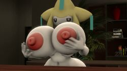 1girls 3d 3d_(artwork) completely_naked completely_naked_female completely_nude completely_nude_female female ironhawk jirachi nintendo nude nude_female pokemon pokemon_(species) tagme video