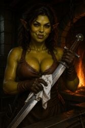 ai_generated green_body green_skin orc orc_female orsimer skyrim the_elder_scrolls the_elder_scrolls_iv:_oblivion the_elder_scrolls_online the_elder_scrolls_v:_skyrim