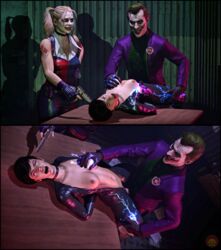 1boy 2girls 3d 3d_(artwork) assisted_rape batman_(series) cassie_cage cassie_quinn catwoman catwoman_(cosplay) crossover dc dc_comics electricity electrocution electrostimulation female_assisted_rape gun gun_to_head harley_quinn_(cosplay) jazzhands joker lipstick mortal_kombat mortal_kombat_11 pigtails rape selina_kyle source_filmmaker the_joker torture