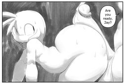 anthro bent_over big_ass big_butt hot_dogging jay_(sqoon) looking_back monochrome sqoon thick_ass thick_penis thick_thighs