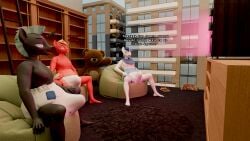 3d 3d_(artwork) abdl absurd_res apartment bib big_macintosh_(mlp) blender blender_(artwork) blender_cycles diaper diaper_fetish diaper_only erection_in_diaper happy_trance hasbro hypnosis hypnotic_screen mind_control my_little_pony shining_armor_(mlp) spiral_eyes teddy_bear thunderlane_(mlp) tongue tongue_out trance