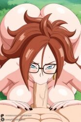 1boy 1female 1girl 1girls 2026 :>= ai_generated android_21 android_21_(human) artist_name ass big_ass big_breasts black-framed_eyewear black_nails blue_eyes blush breasts brown_hair completely_nude curly_hair curvy dragon_ball dragon_ball_fighterz dragon_ball_z earrings fellatio glasses grass hetero hi_res high_quality high_resolution highres hoop_earrings huge_ass huge_breasts jewelry large_breasts long_hair looking_at_viewer nail_polish nude oral patreon patreon_username penis pov solo_focus uncensored unjobdespiert veins watermark