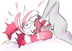 anthro anthro_penetrated balls blue_eyes blush bodily_fluids cum cum_in_uterus cum_in_vagina cum_inside duo faceless_character female female_on_human genital_fluids genitals godforgiveme4 heart_symbol human human_on_anthro human_penetrating human_penetrating_anthro interspecies larger_male long_ears lying male male/female male_on_anthro mammal motion_lines multicolored_body on_back pal_(species) palphilia palworld penetration penis pocketpair sex side_view simple_background size_difference smaller_female species_request sweat tail two_tone_body uterus vaginal vaginal_penetration white_background x-ray_view