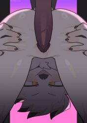 2026 anthro avian beak biped bird blush butt claws digital_drawing_(artwork) digital_media_(artwork) duo erection faceless_character faceless_male female fingers genitals hi_res kaltespur lorenzo_(royluna) male male/female nude nude_anthro nude_female penis rear_view simple_background smile standing tail