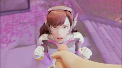 1boy 1girls 3d animated asian asian_female brown_hair cum cum_on_face cumshot d.va darkholestuff face female looking_at_viewer male male_pov no_sound open_mouth overwatch pale-skinned_female pale-skinned_male pale_skin pov pov_eye_contact straight tongue tongue_out video