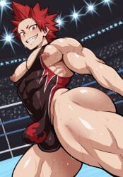1boy 1male abs ai_generated ass attractive attractive_male balls bara bara_body beautiful beautiful_male big_ass big_butt big_muscles big_nipples big_pecs boku_no_hero_academia bubble_ass bubble_butt bulge bulge_through_clothing civitai clothes crowd crowd_watching dat_ass dat_butt detailed_background dyed_hair eijirou_kirishima erection gorgeous grin handsome handsome_man hot hot_as_fuck indoors kirishima_eijirou long_hair looking_at_viewer male male_focus male_only muscle muscles muscular muscular_arms muscular_legs muscular_male muscular_thighs my_hero_academia nice_ass nipples open_mouth pecs penis perfect perfect_body pose red_eyes red_hair round_ass round_butt sexy sexy_ass sexy_body sexy_male shiny_skin short_hair smile smiling solo standing sweat sweatdrop sweating sweaty sweaty_body teeth testicles thesatyrboi thick_ass throbbing_penis wince wrestling_outfit wrestling_ring