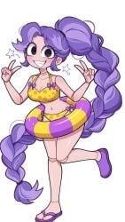1girl 1girls alternate_ass_size alternate_body_type alternate_breast_size alternate_costume artist_request asymmetrical_bangs big_ass big_breasts big_butt bikini bikini_bottom bikini_only bikini_top black_eyes braided_hair braided_ponytail breasts doll doll_girl doll_joints double_peace_sign female female_only full_body hourglass_figure hourglass_figured_female large_ass large_breasts large_butt lily_lovebraids lily_lovebraids_(poppy_playtime) living_doll long_hair looking_at_viewer mob_entertainment mob_games pale pale-skin pale-skinned_female pale_skin pale_skinned_female peace_sign ponytail ponytail_(hair) ponytail_female poppy_playtime poppy_playtime_(chapter_5) pose posing purple_hair shoulders side-tie_bikini side-tie_bikini_bottom simple_background slim_waist solo streaked_hair swimsuit swimwear tagme thick_ass thick_butt thick_hips thick_legs thick_thighs thighs very_long_hair wide_hips