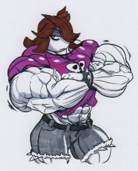 abs biceps female jaiden jaiden_animations maybe_breasts muscles muscular muscular_arms muscular_female muscular_legs muscular_thighs pecs