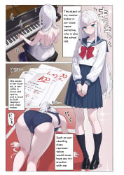 1futa 1girls bent_over comic comic_page female futanari manzai_sugar