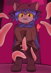 1ambiguous ambiguous_gender anthro artist_request blue_hair blush cat_ears cat_humanoid clothed clothed_anthro clothes_lift clothing horny lifting_shirt niko_(oneshot) oneshot pink_tentacles tagme tentacle tentacle_between_legs tentacles video_game_character video_games yellow_eyes