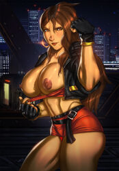 1girls areolae big_breasts blaze_fielding breasts exposed_breasts female female_focus female_only large_breasts looking_at_viewer nipples solo streets_of_rage ultamisia