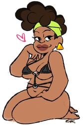 :3 big_lips cartoon_network craig_of_the_creek dark-skinned_female earrings female lingerie lips milf nicole_williams simple_background slightly_chubby solo