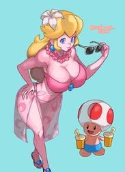 big_breasts clothed_female female female_focus female_only long_hair mario_(series) nintendo princess_peach solo solo_female solo_focus subway_sum super_mario_odyssey toad_(mario)