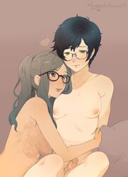 futa_on_female futanari glasses hug lavender_incubus magical_ondine nude