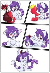 absurd_res animation_meme_community anonymous_artist anthro arctic_fox canid canine comic female fox hi_res male mammal muzy_frile red_fox straight unbirthing unknown_artist vaginal_penetration vore