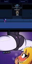 2girls blush deer_girl deltarune deltarune_alley_scene deltarune_chapter_2 female female_only furry heart-shaped_pupils noelle_holiday oz_the_freak pussy queen_(deltarune) vagina yuri