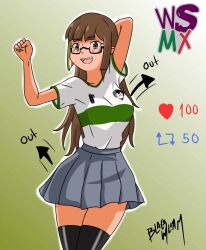 brown_eyes brown_hair chilo_chan chilo_sports looking_at_viewer mexican_female smile soccer_jersey strip_game